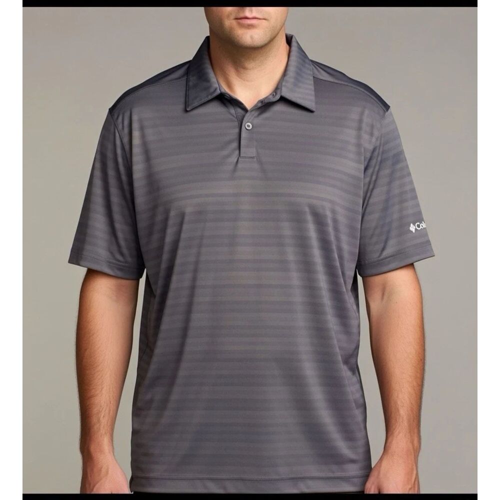 Columbia Mens Omni Wick Polo Golf Shirt Dark Gray Short Sleeve Shirt XL